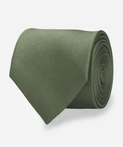 Grosgrain Solid Olive Tie